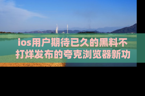 ios用户期待已久的黑料不打烊发布的夸克浏览器新功能上线啦!