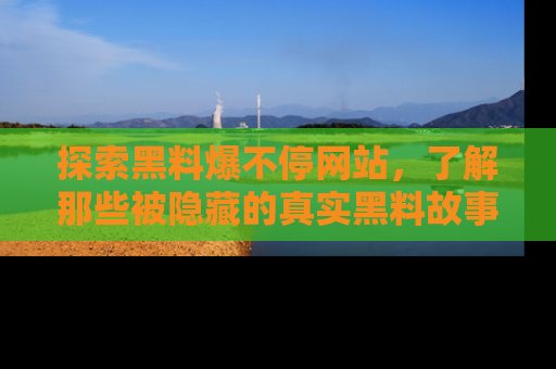 探索黑料爆不停网站，了解那些被隐藏的真实黑料故事