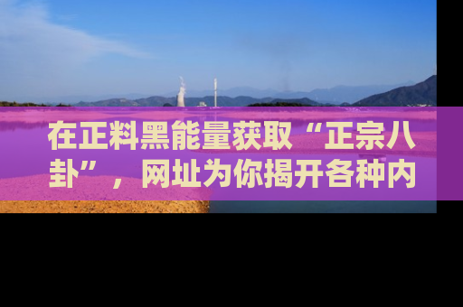 在正料黑能量获取“正宗八卦”,网址为你揭开各种内幕故事!